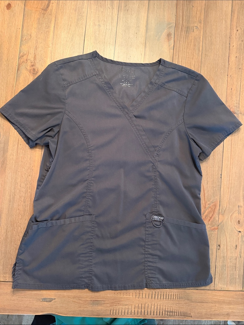 Cherokee Women's V-Neck Scrub Top - Navy Blue